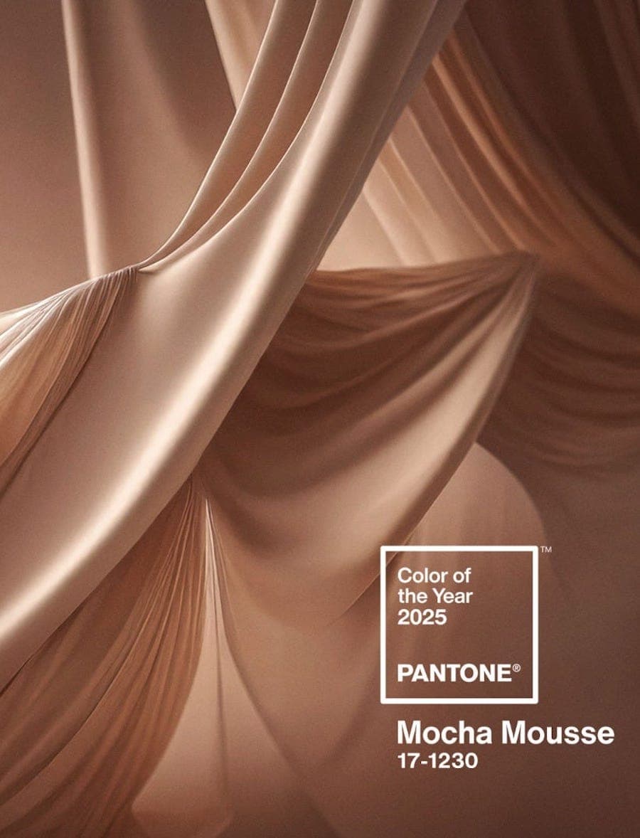 Gráfica del color Pantone 2025 Mocha Mousse