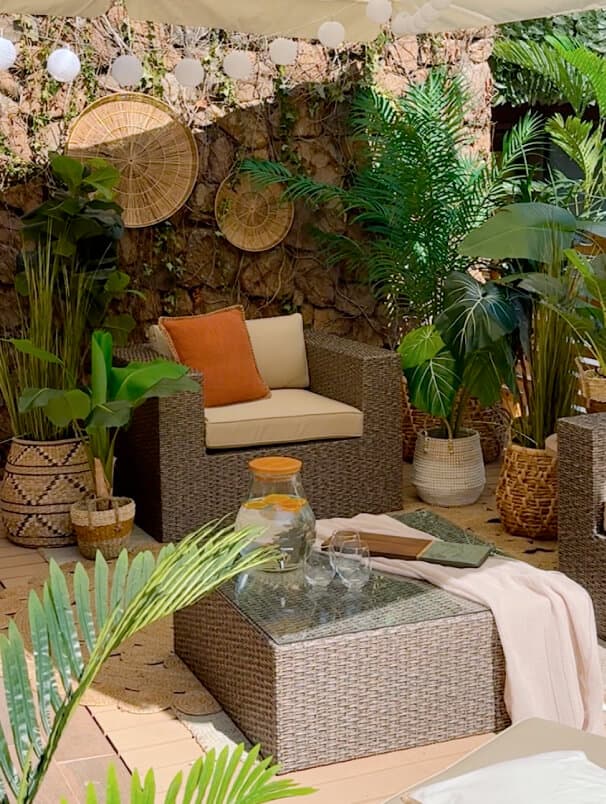 Plantas y canastos para tu terraza