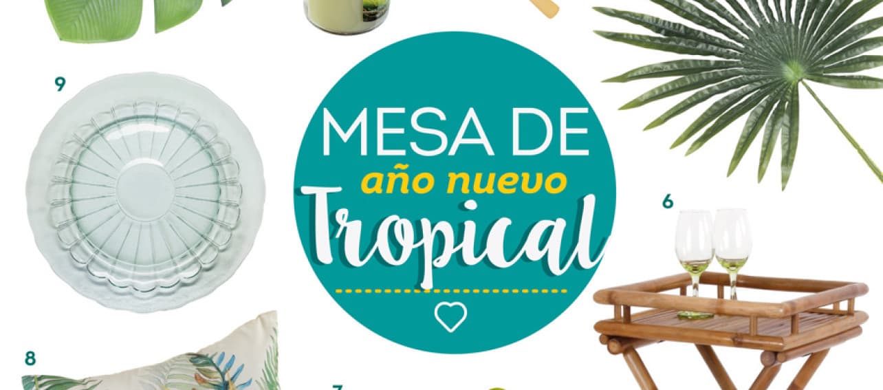 Mesa de año nuevo tropical