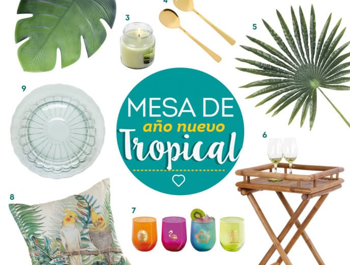 Mesa de año nuevo tropical