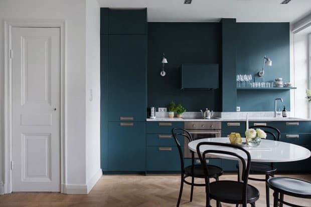 Pintar la pared de la cocina del mismo color que los muebles: ¿Sí o no?