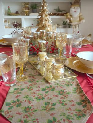 Una mesa navideña