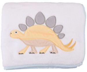 Manta de bebé de polar con bordado de dinosaurio estegosaurio