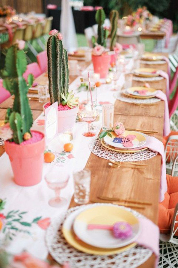 decora con cactus y suculentas tu mesa