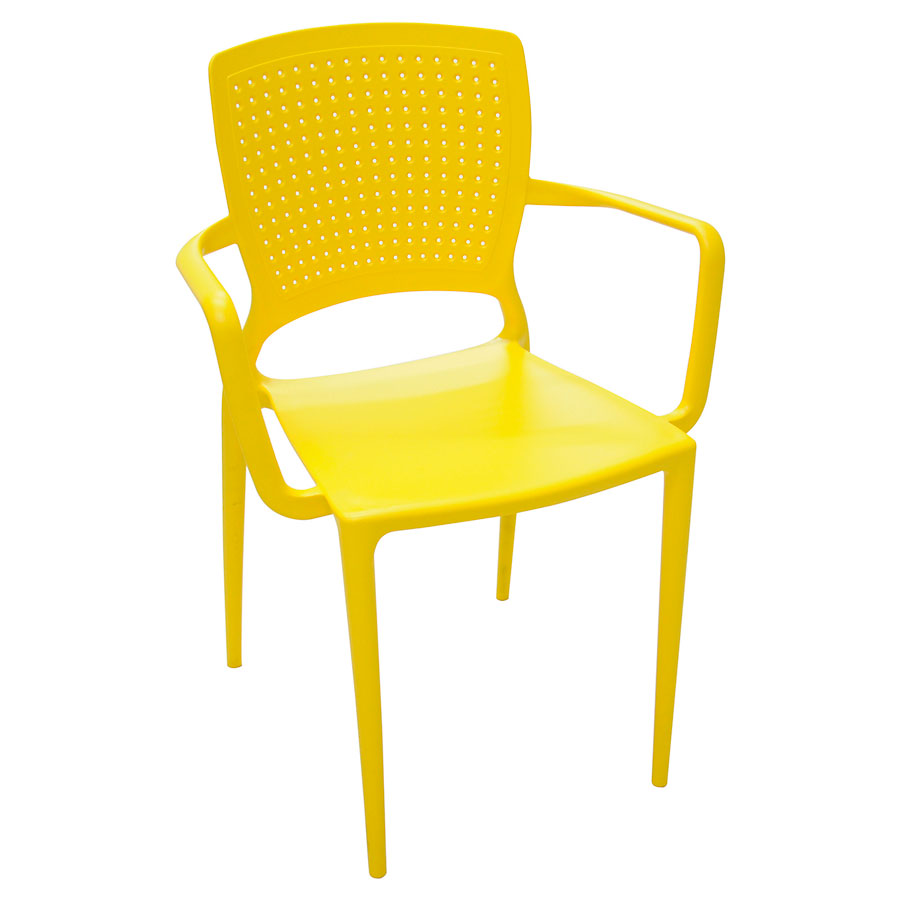 silla de fibra de vidrio color amarillo
