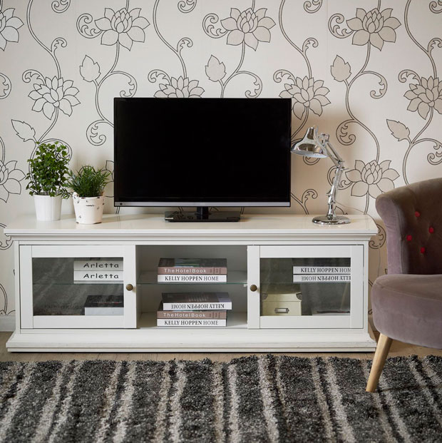 decorar con el televisor es posible mesa paris tv blanco