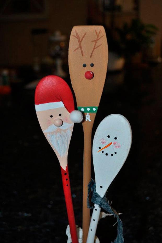 navidad decora tambien cocina cucharas pintadas