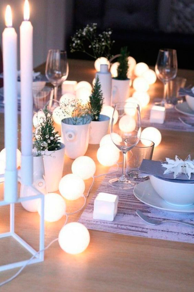 10 ideas para decorar usando guirnaldas luces mesa comedor