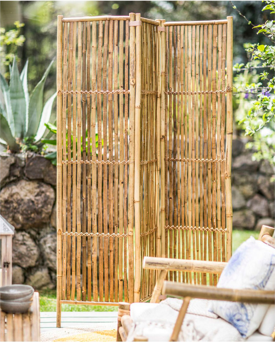 ideas privacidad terraza bambu
