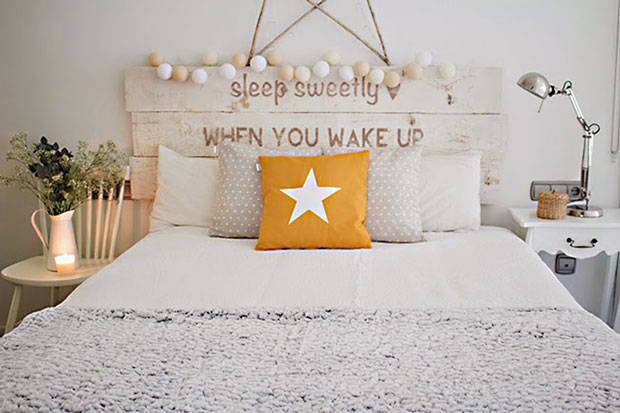 10 ideas para decorar usando guirnaldas luces respaldo cama