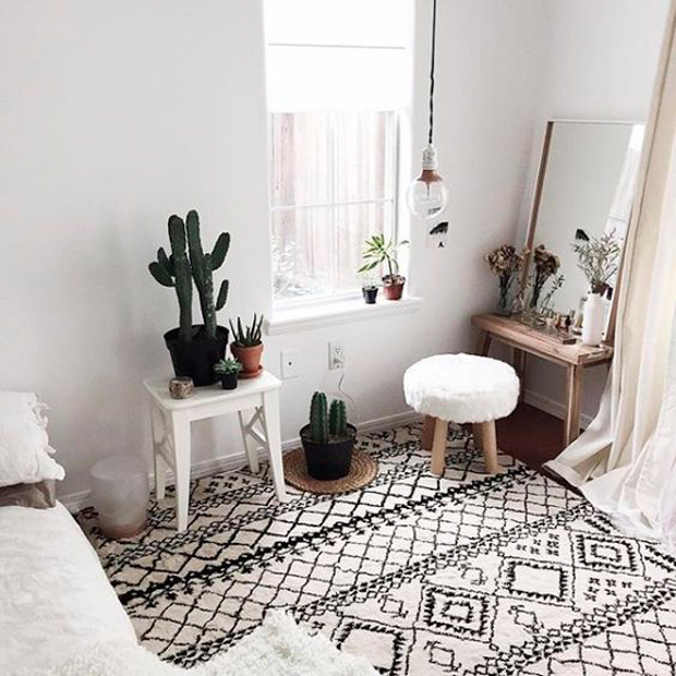 cactus-blanco-negro-alfombra-dormitorio