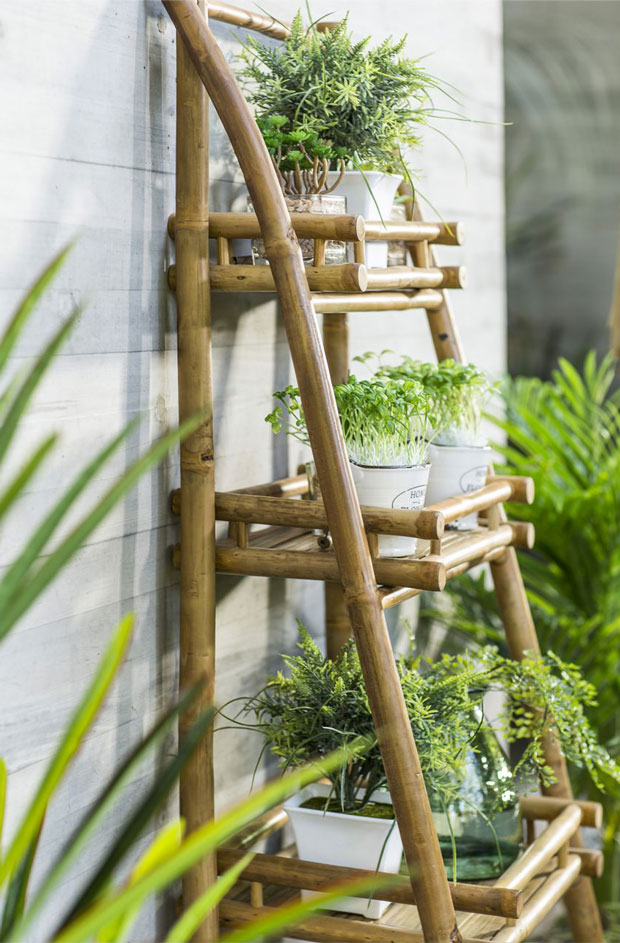decora tu terraza con bambu estante